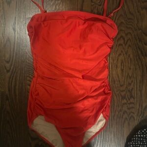 Albion Fit Red Ruched Swimsuit